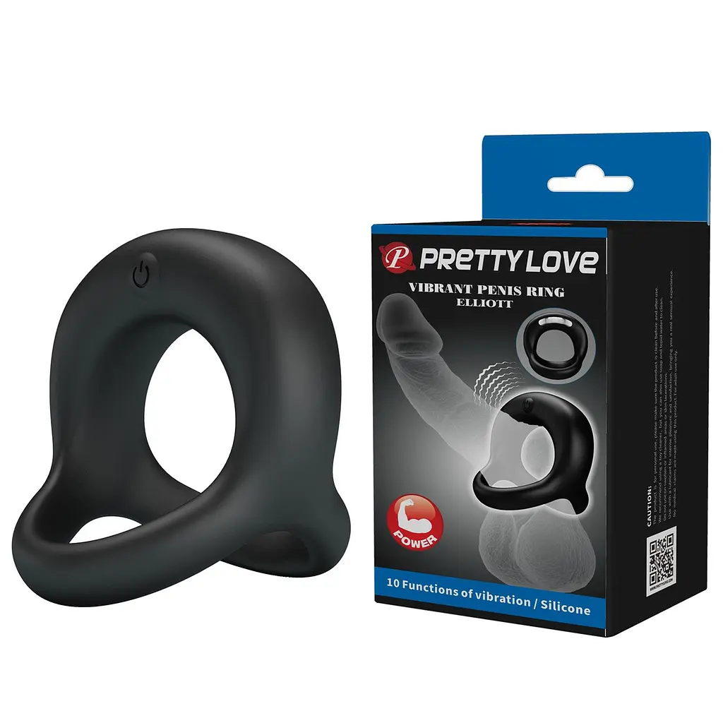 Кільце ерекційне Pretty Love Elliott 6.4 см чорний - фото 2