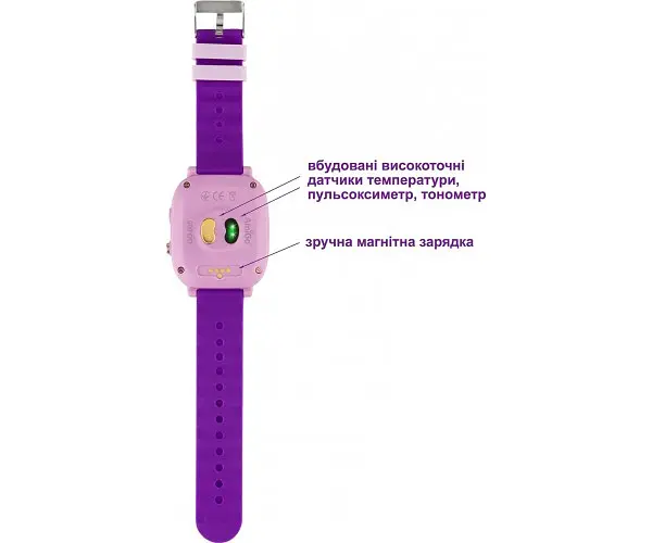Дитячий смарт-годинник Amigo GO005 4G WIFI Thermometer фіолетовий - фото 5