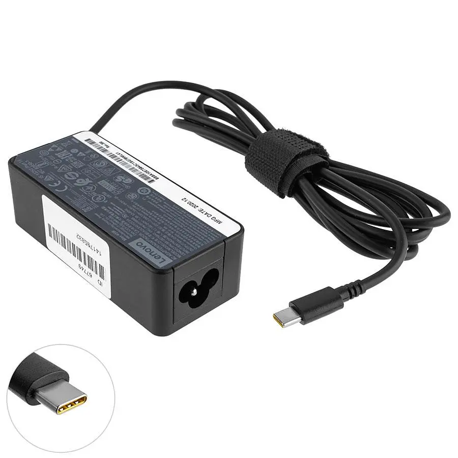 Блок живлення для ноутбука LENOVO TYPE-C 45W Чорний RECTANGULAR