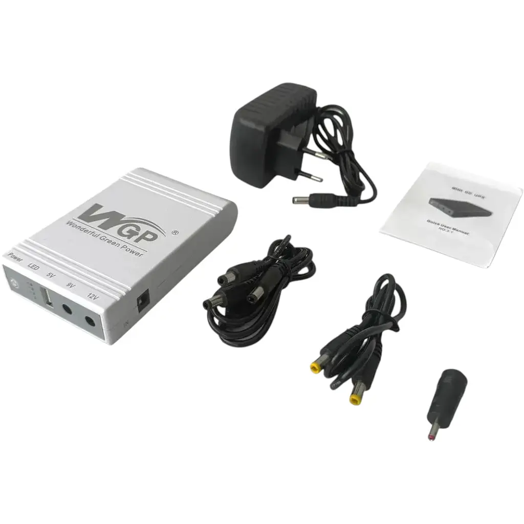 ДБЖ WGP Mini DC UPS WGP103 10400mAh 5V/9-12V з блоком живлення для роутера - фото 6