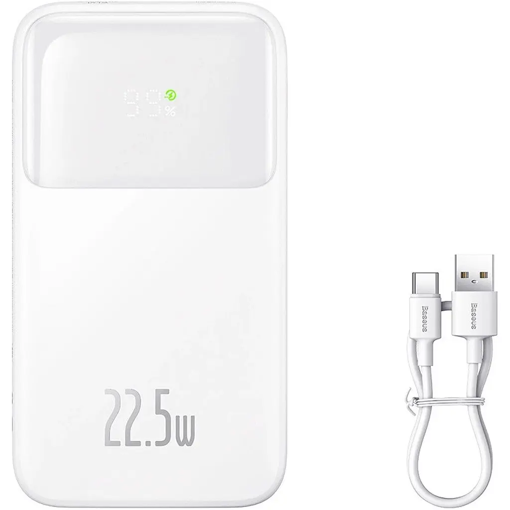 Зовнішній акумулятор Baseus Comet Digital Display 20000mAh 22.5W White PPMD020102 [125032] - фото 7