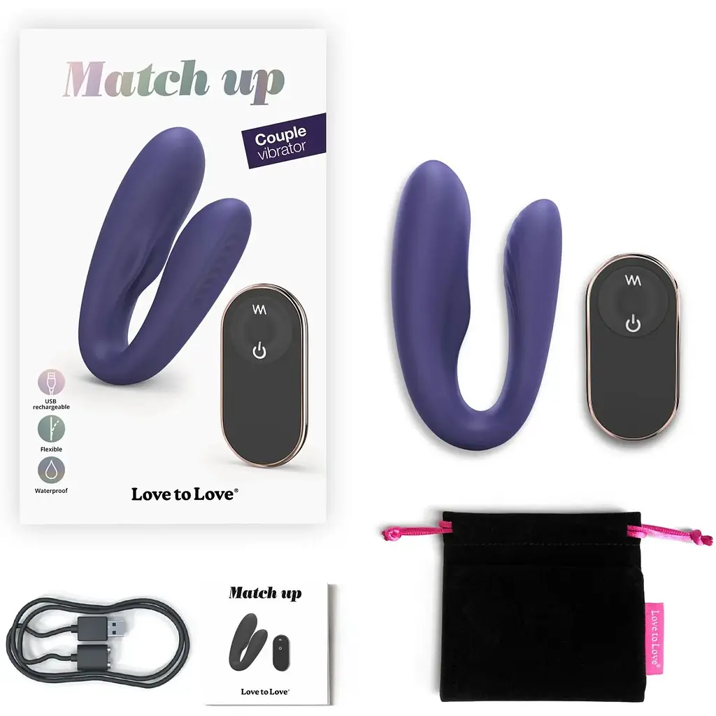 Вібратор для пар із пультом ДК Love To Love Match Up - Midnight Indigo - фото 7