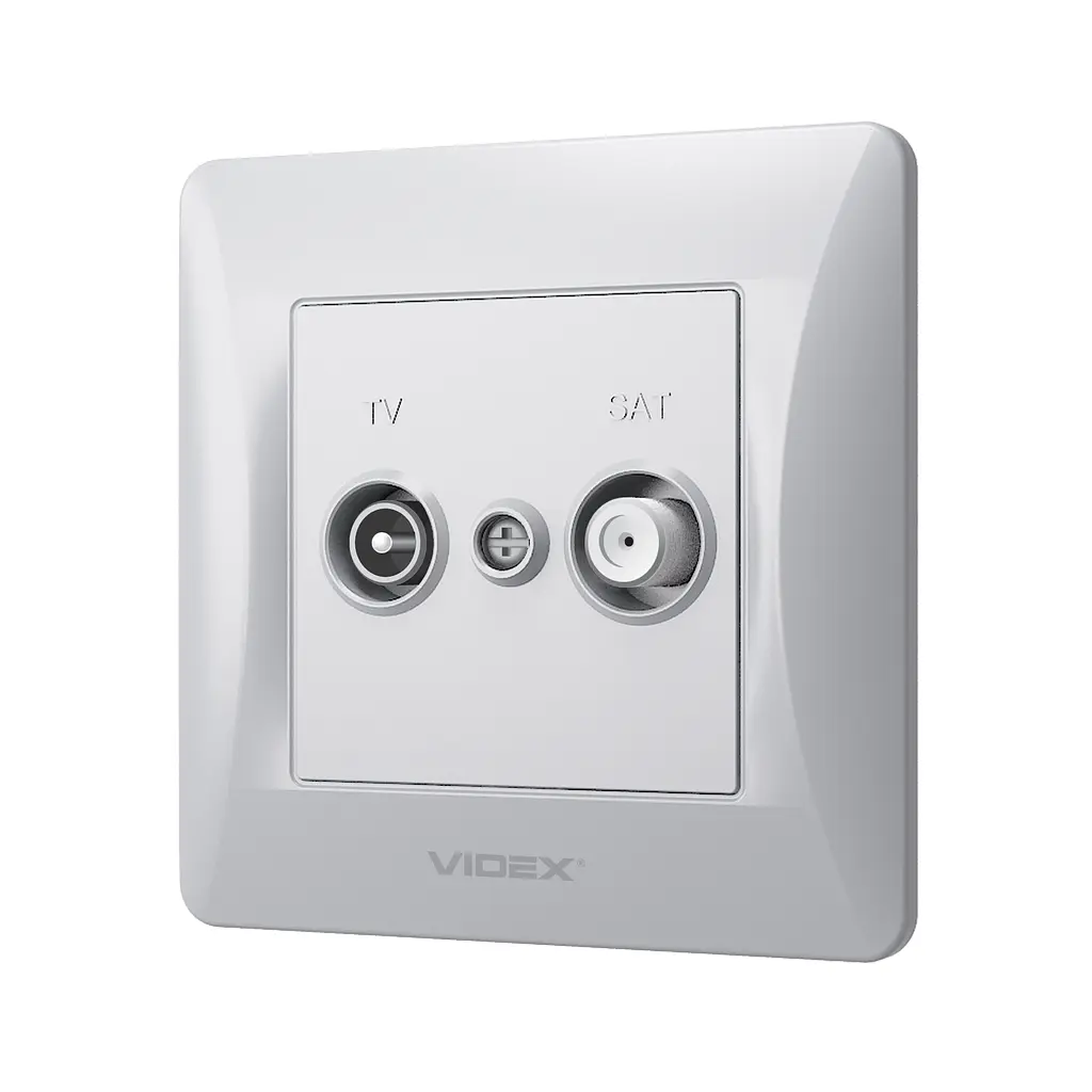 Розетка TV+SAT кінцева срібний шовк VIDEX BINERA VIDEX (25037-000) - фото 3