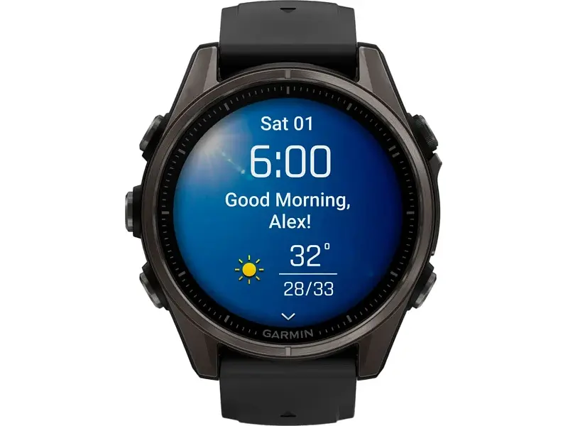 Спортивний годинник Garmin Fenix 8 43mm AMOLED Sapphire Carbon Gray DLC Tit. w. Black/Pebble Gray S. Band (010-02903-20/21) - фото 10