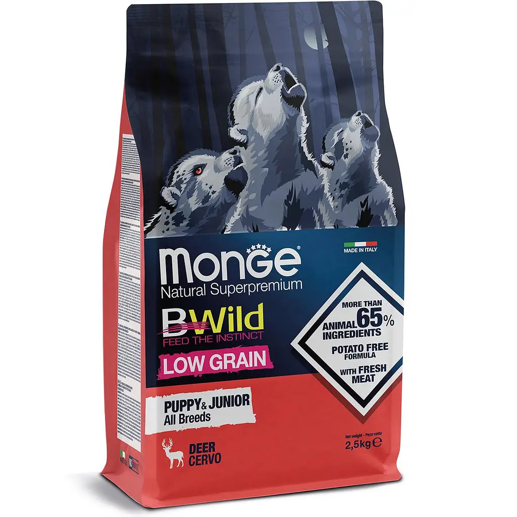 Сухий корм Monge BWild Puppy&Junior Deer Низкозерновий для цуценят усіх порід на основі оленини 15 кг - фото 2