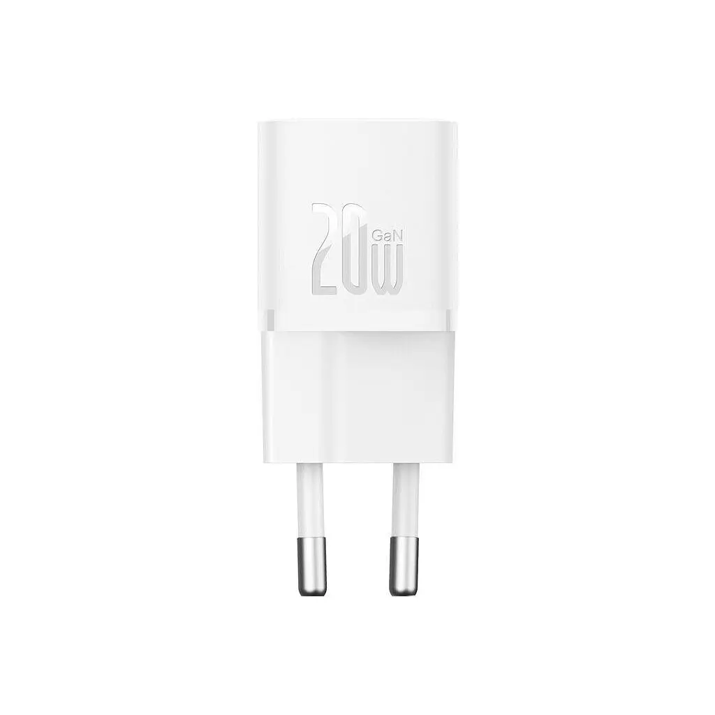 Зарядний пристрій Baseus GaN5 швидке заряджання USB-C 20 Вт білий (CCGN050102) - фото 4