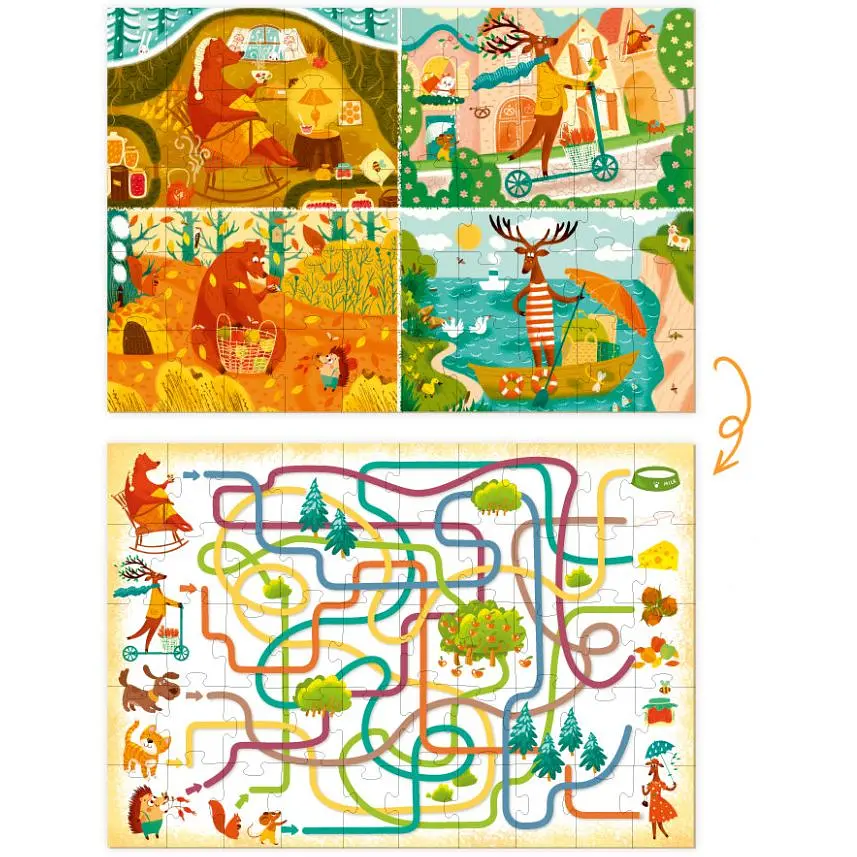 Пазл і гра Mon Puzzle Обсерваційний. Як звірі пори року зустрічали 200110 - фото 2