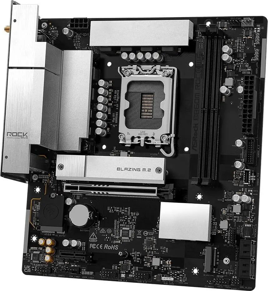 Материнська плата ASRock B860M ROCK WIFI (B860M ROCK WIFI) (Socket 1851, Intel B860, Micro-ATX) - фото 3