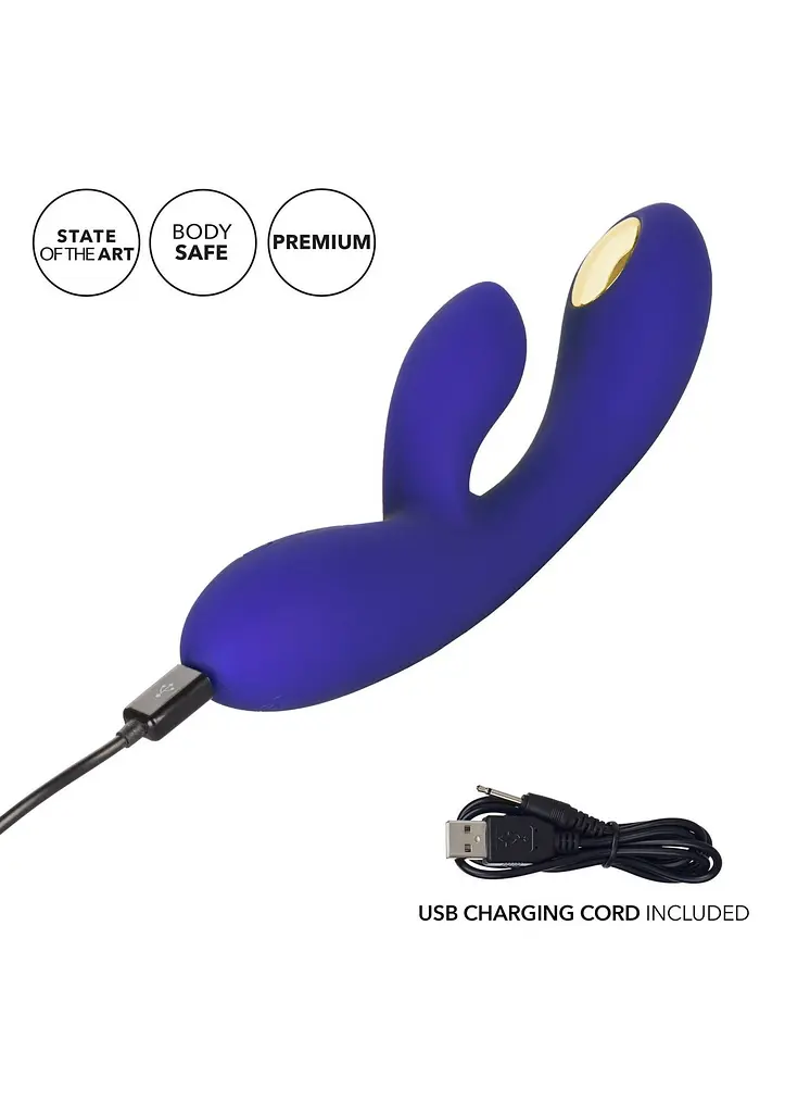 Вибратор-кролик CalExotics Impulse Estim Dual Wand 21.5 см фиолетовый - фото 4