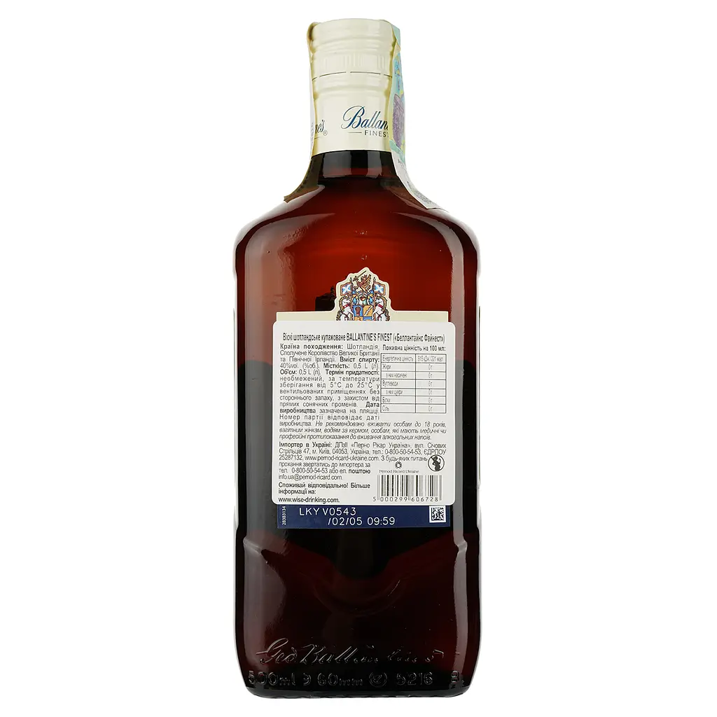 Упаковка віскі Ballantines Finest Blended Scotch Whisky 40% 3 л (0.5 л х 6 шт.) - фото 3