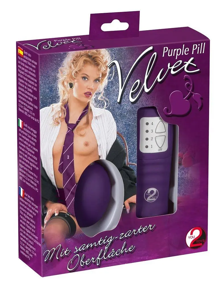 Виброяйцо You2Toys Velvet Purple Pill 5.5 см фиолетовый - фото 3