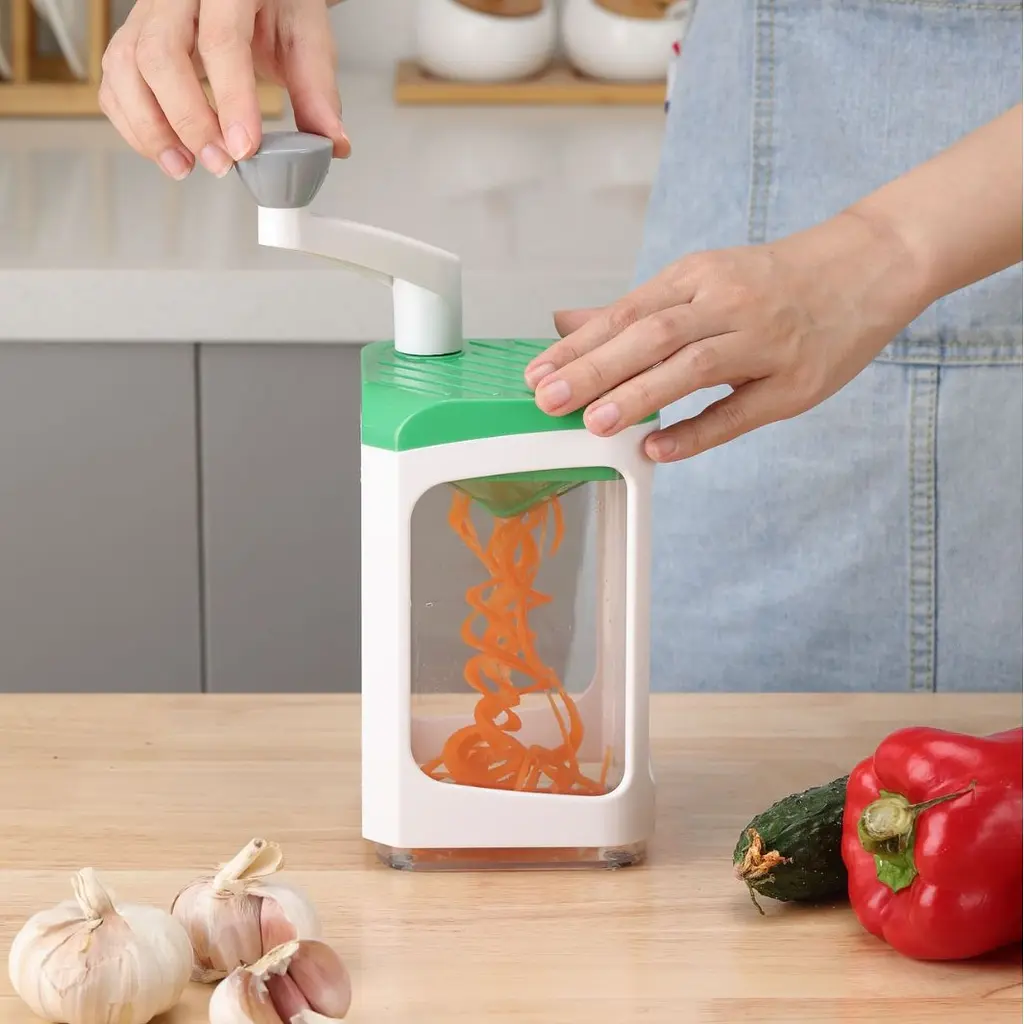 Ручна овочерізка з контейнером Genius Nicer Dicer Кухонний слайсер - терка з насадками 7 в 1 - фото 4