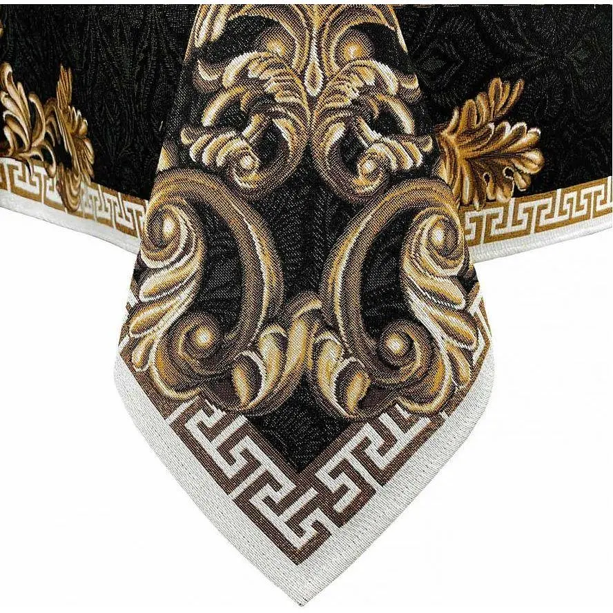 Скатерть Прованс Arte di lusso 180х135 см черно-белая с золотым (25450) - фото 4