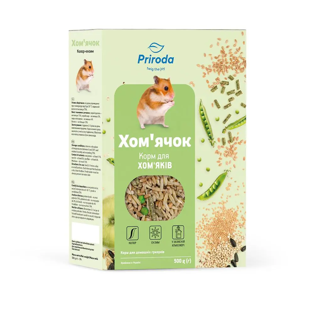 Корм Природа для хом’яків Колор + ензим 500г арт.PR241072