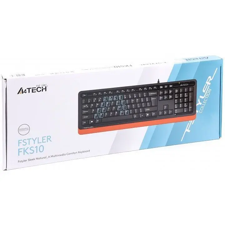Клавіатура дротова A4Tech Fstyler FKS10 Orange - фото 4