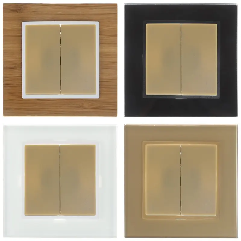 Вимикач Brille двоклавішний шампань NB-2V iv - фото 2