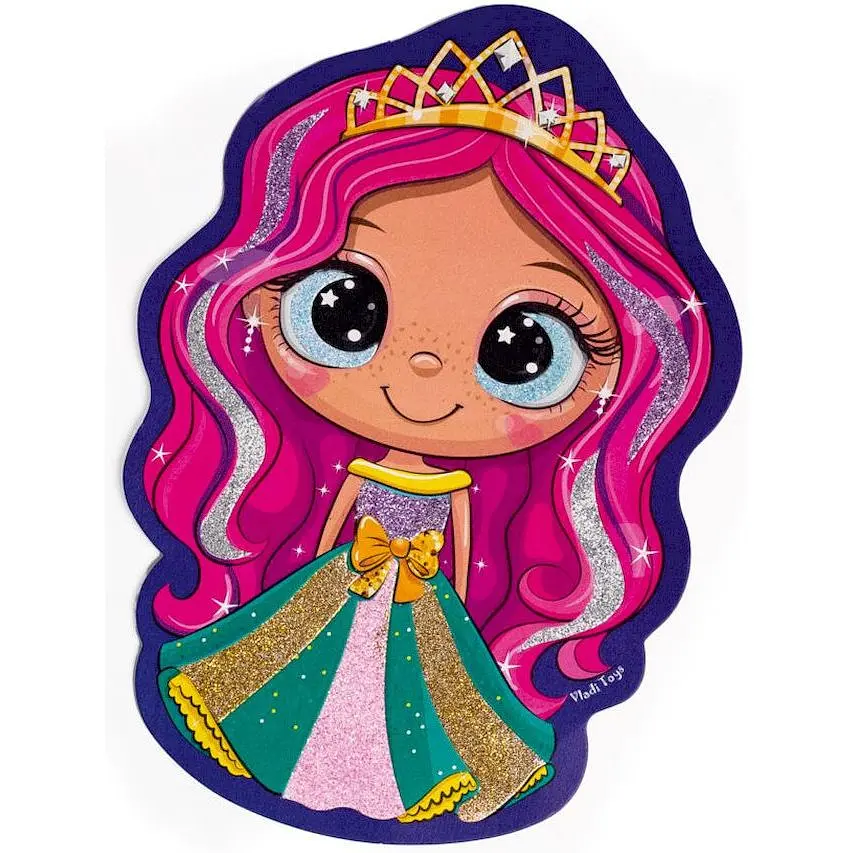 Набор для творчества Vladi Toys Glitter Art Сказочные принцессы 5 флаконов с глитерами VT4501-10  - фото 4