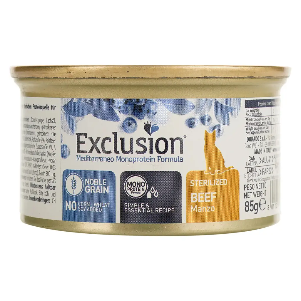 Вологий корм для котів Exclusion Noble Grain Cat Sterilized Beef All Breeds, 85 г - фото 2