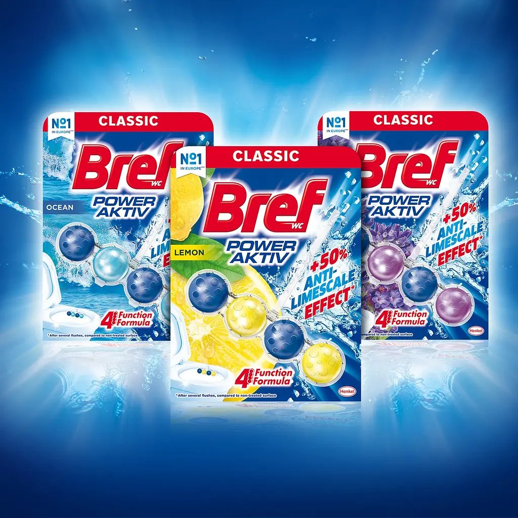 Туалетний блок Bref Сила актив Лимон Квадропак 200 г (50 г х 4 шт.) - фото 6