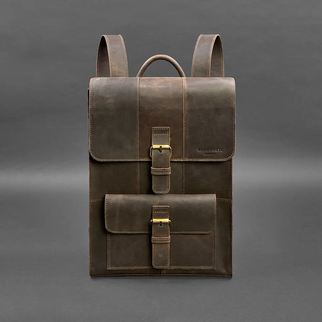 Шкіряний рюкзак Brit темно-коричневий Crazy Horse - фото 7