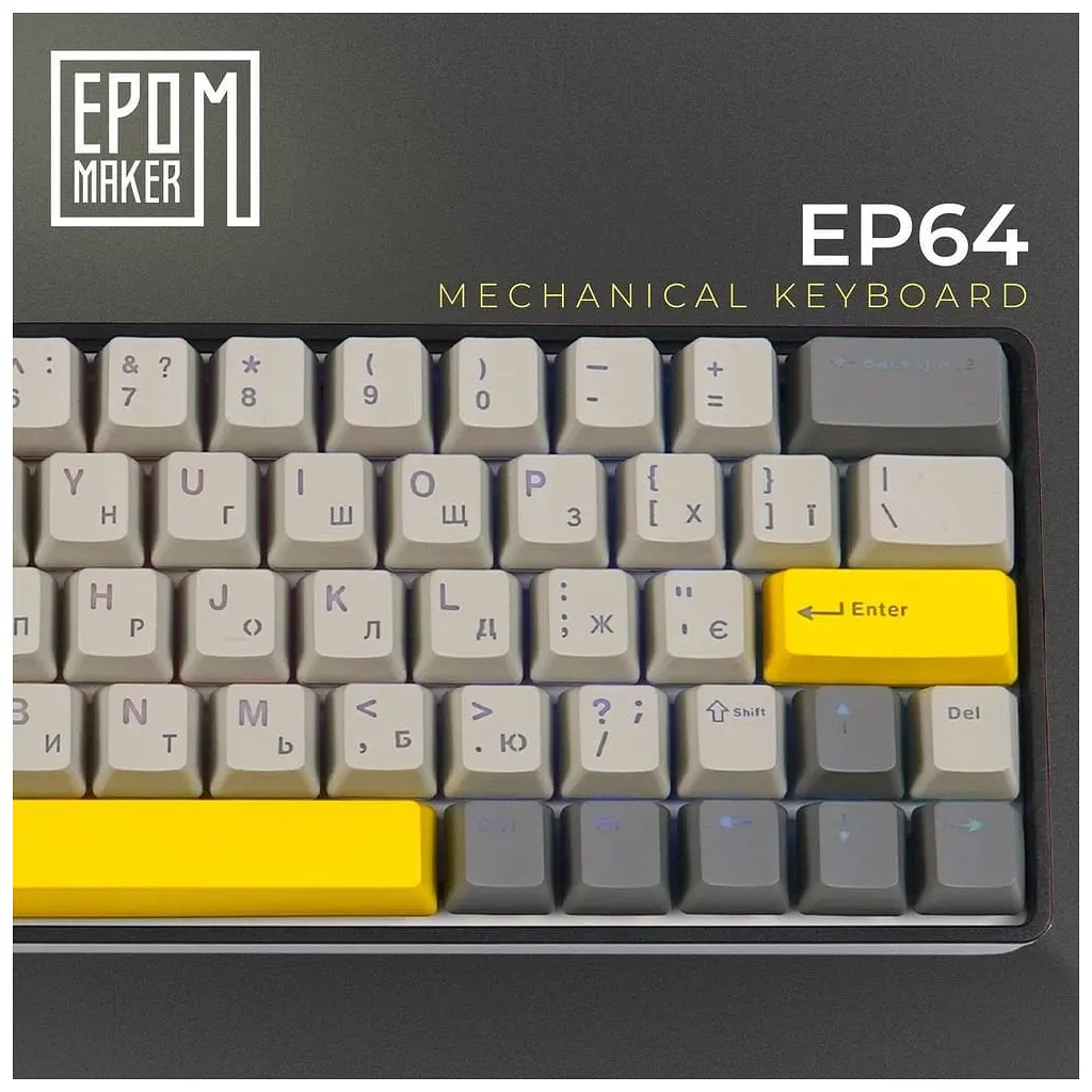 Клавіатура Epomaker EP64 60 Mulan Switch Hot-Swap RGB Wireless/Bluetooth/USB UA Black (EP64-B-M) - фото 7