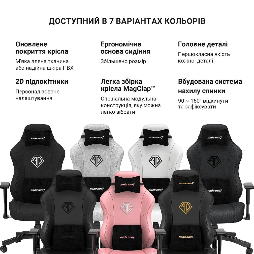 Игровое кресло Anda Seat Phantom 3 XL Fabric Dark Gray (AD18XL-52-GB-F-G01) - фото 10