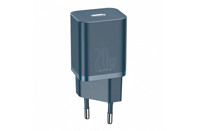 Мережевий зарядний пристрій Baseus Super Si 1Type-C + Cable Type-C to Lightning 20W TZCCSUP-B03 Blue - фото 2