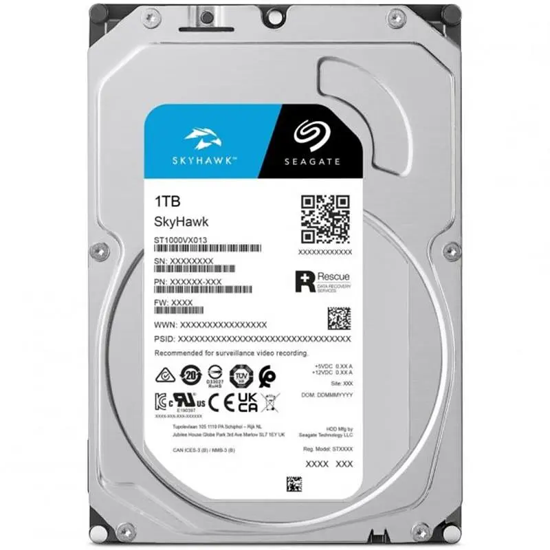 Накопитель Seagate HDD SATA 1.0TB SkyHawk 5400rpm 256MB (ST1000VX013) - фото 2