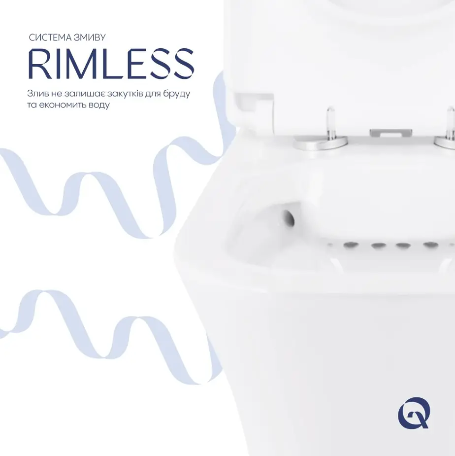 Унітаз підлоговий Qtap Presto Quadro Rimless з сидінням Slim Duroplast/ Soft-close/ Quick Release QT24221215AW - фото 4
