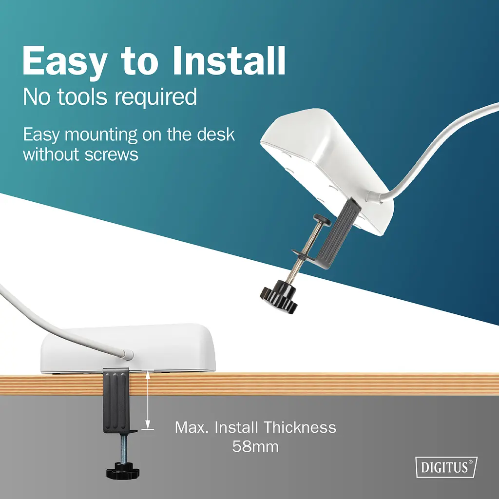 Digitus Блок розеток DIGITUS Office, 3xSchuko, 2xUSB-A, 1xUSB-C, 16A, 1.5м, вилка Schuko, білий - фото 2