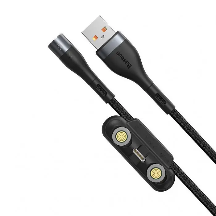 Кабель Baseus Zinc Magnetic Safe Fast Charging Cable USB to Type-C/Lightning/MicroUSB 3A 1m CA1T3-AG1 Black-Grey - фото 4