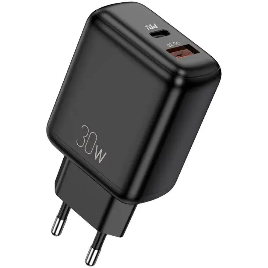 Зарядний пристрій для смартфона Kakusiga KSC668 dual port 30W QC3.0 чорний - фото 2