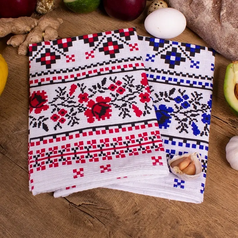 Набор вафельных полотенец MirSon №601 Russian ornament 50х30 см 2 шт. (2200006736943) - фото 2