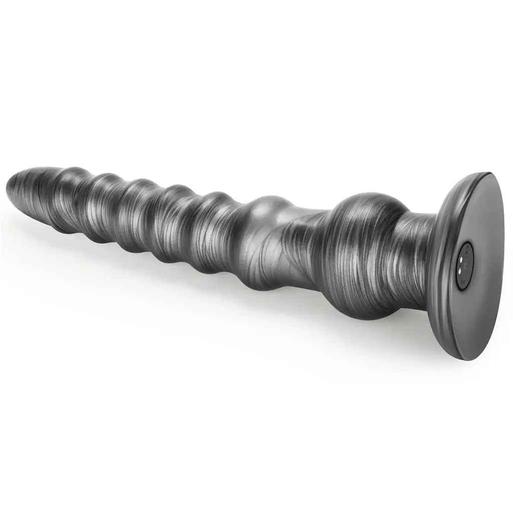 Вибратор King Sized Vibrating Vibrax Slider 12.5" 32.3 см серый - фото 2