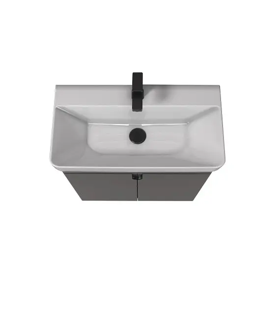 Тумба Мойдодир Simple Graphite 70-U з умивальником River 70 графітова універсальна Графіт - фото 4