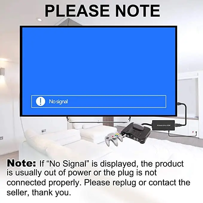 Перетворювач YDF N64 на HDMI, кабель HD Link для N64, Nintendo 64 на HDMI, сумісний з Nintendo 64/Game Cube/SNES/SFC (Plug and Pla) - фото 2