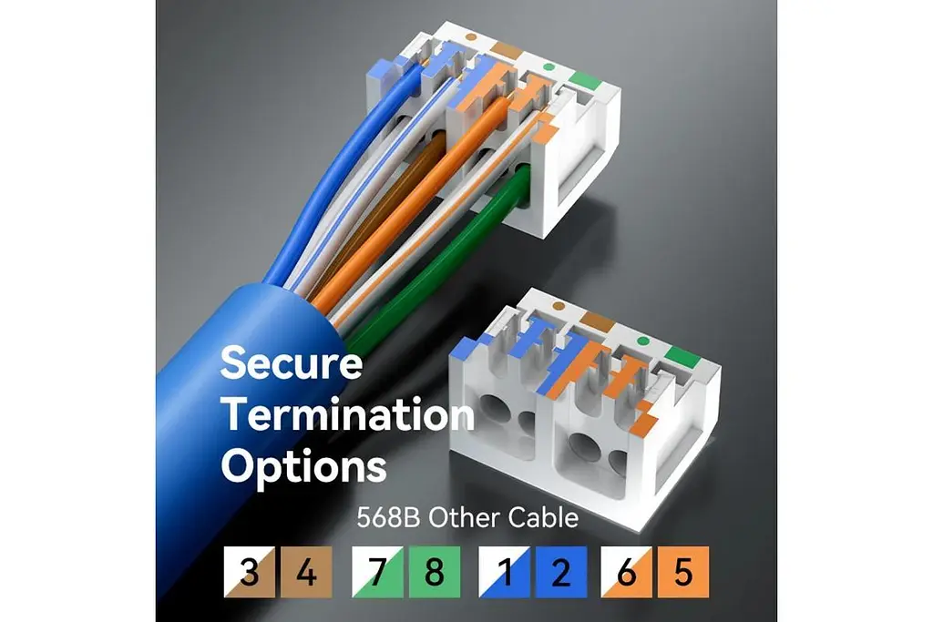 Интернет-соединитель Vention Cat.7 FTP 10 Гбит/с 600 МГц переходник RJ45 Разъем LAN RJ 45 Ethernet Коннектор Серый (IRJH0) - фото 9