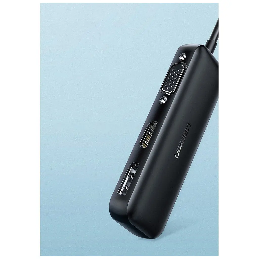 Перехідник USB2.0 Type-C to VGA V1.2/HDMI V2.0b/DP V1.2a CM260 black Ugreen (60568) - фото 3