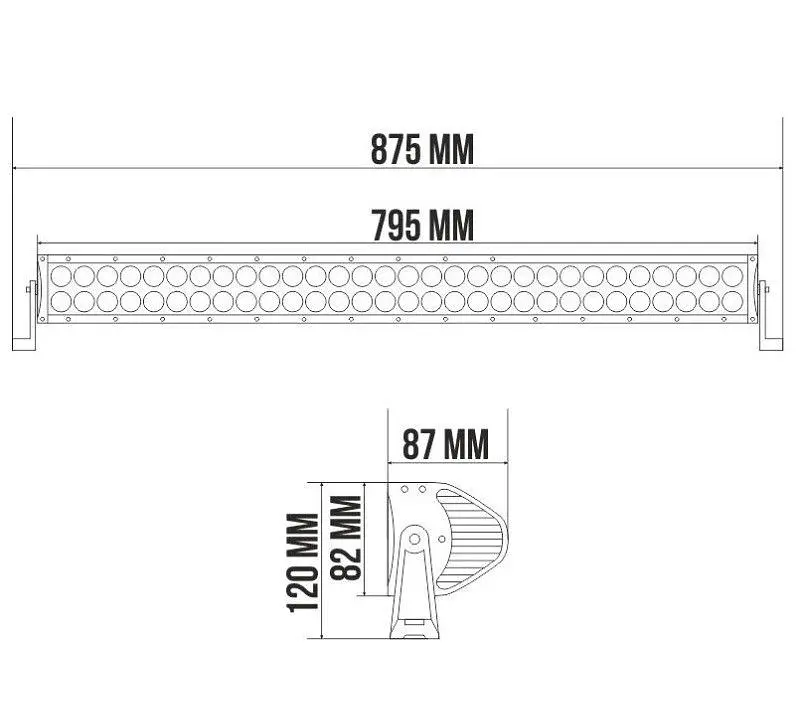 Світлодіодна Балка фара LED Belauto / 1050x90x78 mm / 240W / 3W x 80 / 10-30V / Ближній (BOL8003 Flood) - фото 2