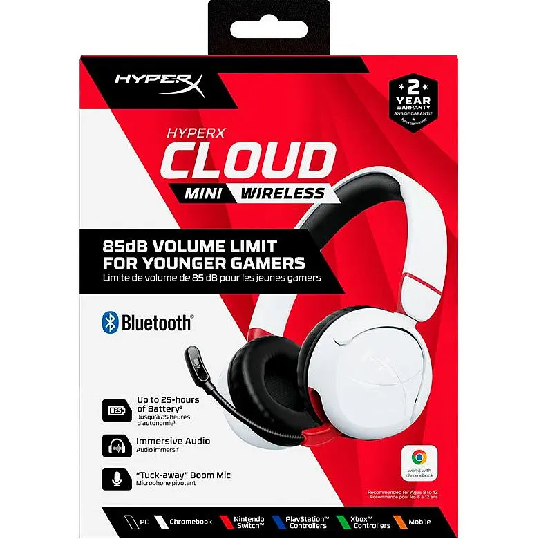 Навушники ігрові HyperX Cloud Mini Wireless White 7G8F2AA [126461] - фото 9