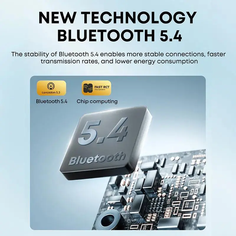 Кісткові навушники Langsdom BE-13 Pro Спортивні Bluetooth 5.4 навушники з кістковою провідністю Біло-сірий - фото 5
