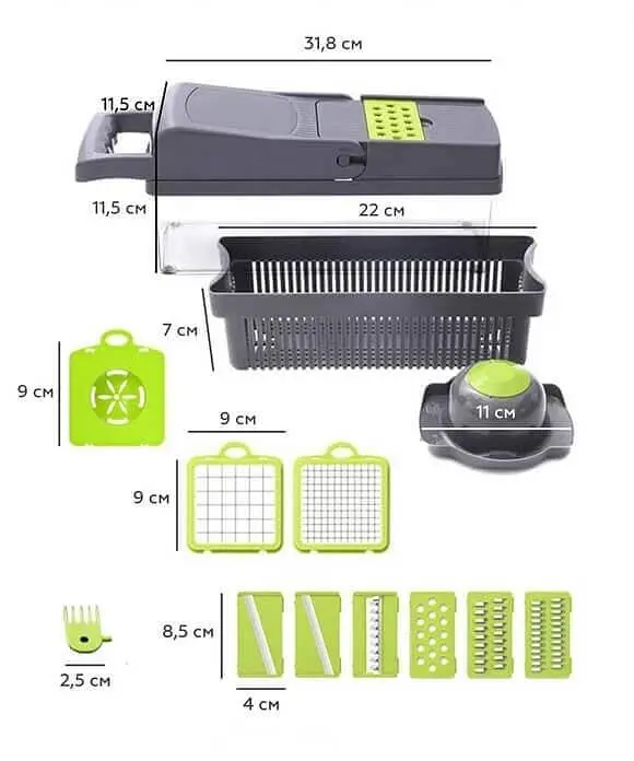 Багатофункціональна овочерізка з контейнером 14 в 1 — Veggie Slicer - фото 2
