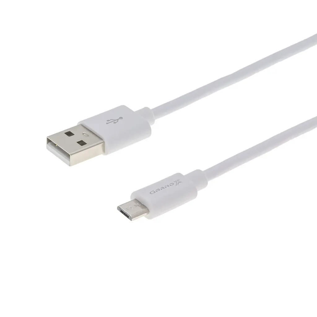 Дата кабель USB 2.0 AM to Micro 5P 2.5m white Grand-X (PM025W) - фото 2