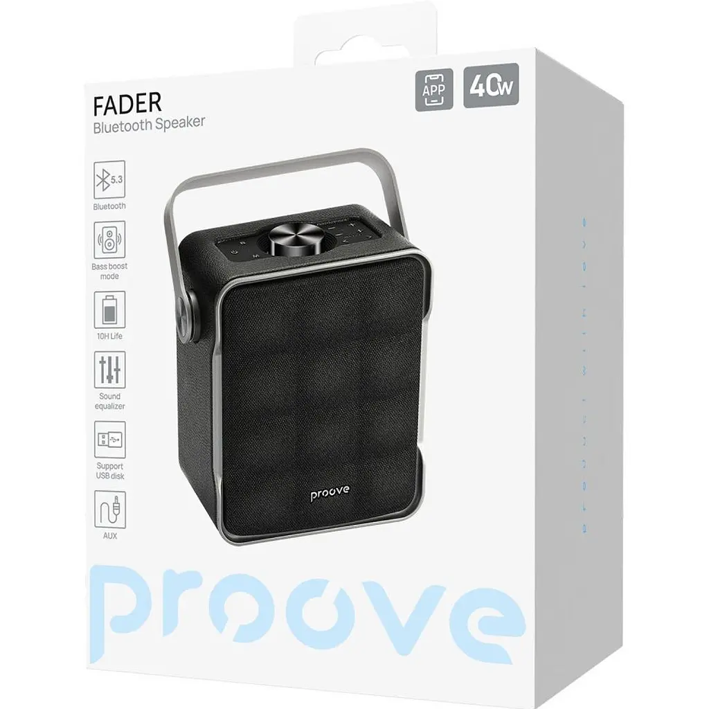 Портативна акустика Proove Fader 40W Black (PSFD4018AP01) [169737] - фото 6