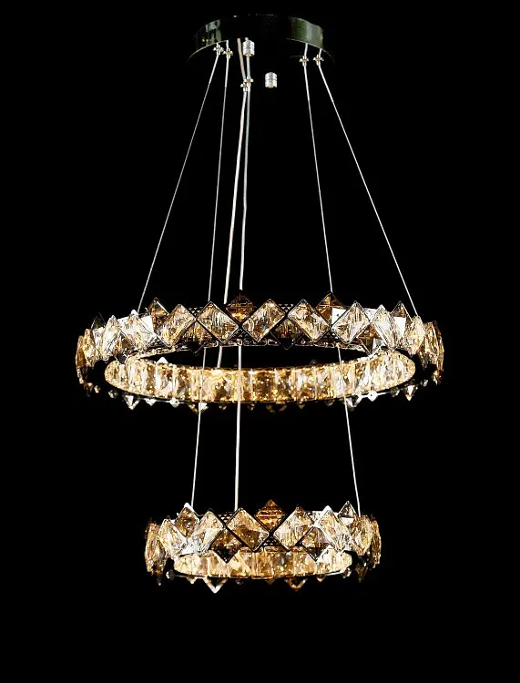 Світлодіодна люстра Splendid Ray L40802/480+320/2 LED з кришталем, хром, 80 Вт, з пультом і димером - фото 4
