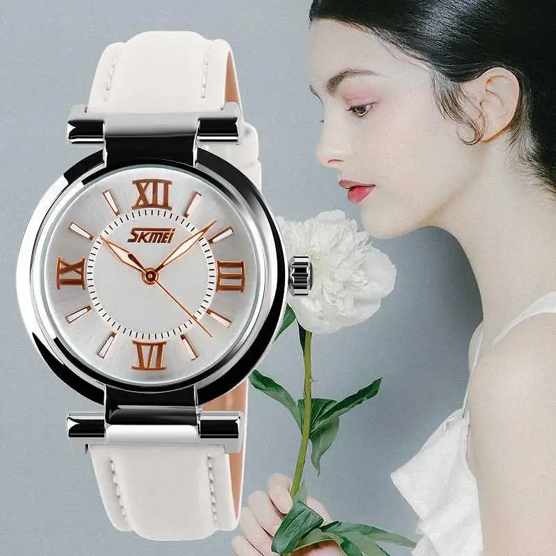 Класичний жіночий годинник Skmei 9075 Elegant (Білий) - фото 5