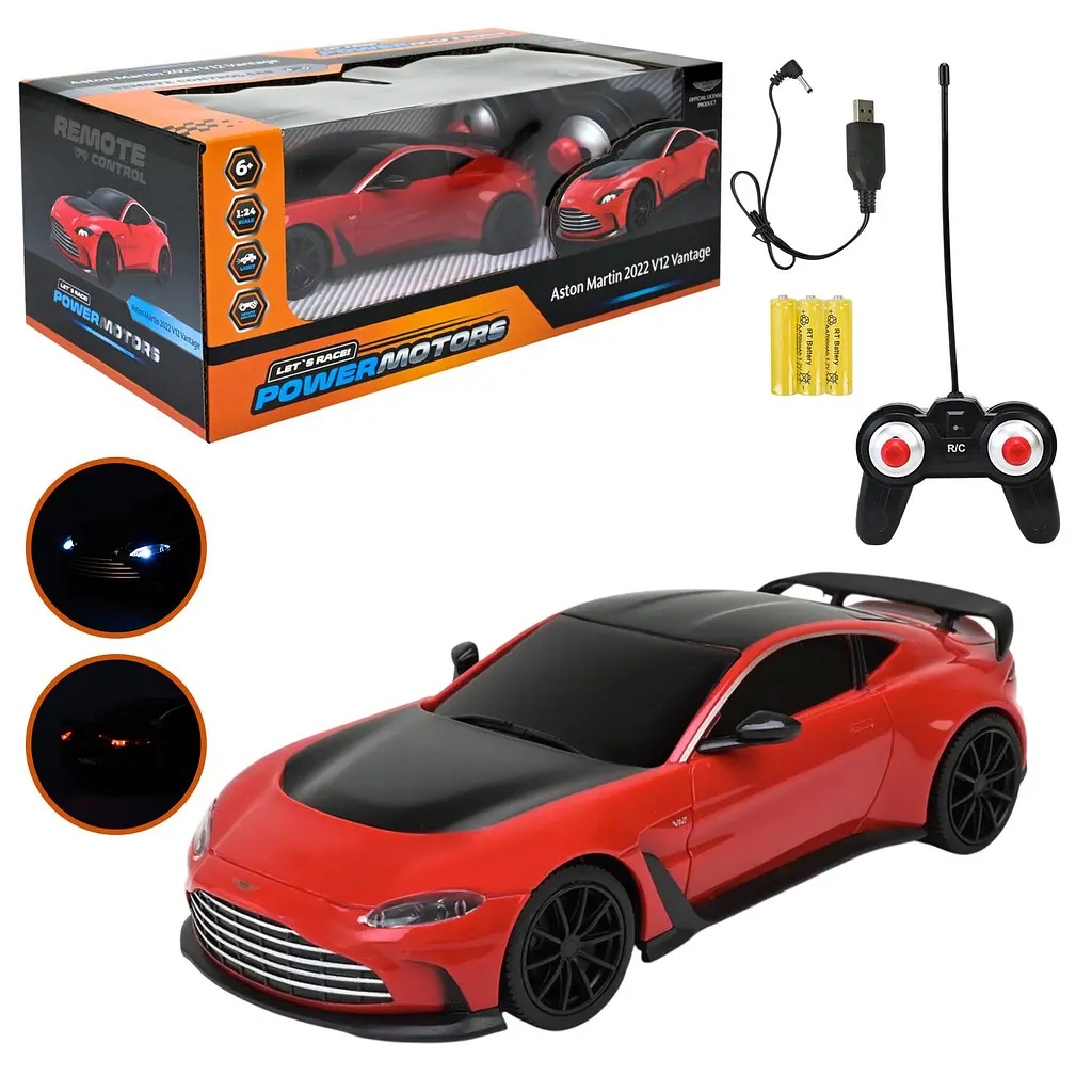 Радіокерована модель спортивного автомобіля Aston Martin 2022 V12 Vantage 1:24 Let's race (PM2412)