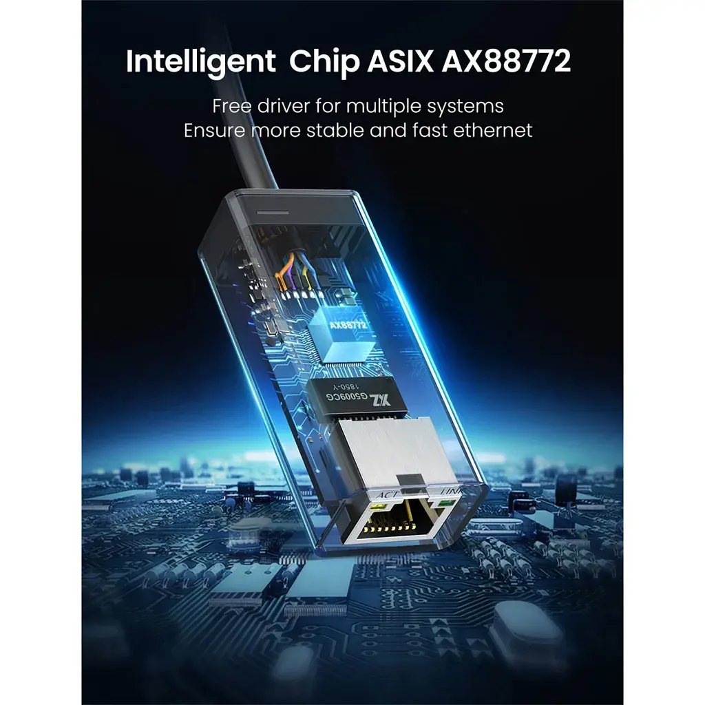 Перехідник USB 2.0 AM to RJ45 Ethernet 100Mbps CR110 Ugreen (20254) - фото 5