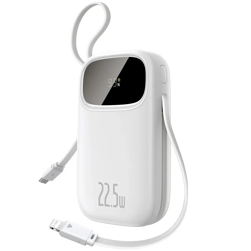 Зовнішній акумулятор Baseus Power Bank EnerFill FC31 Dual-Cable 10000mAh 22.5W (PPQD3-1022D) White