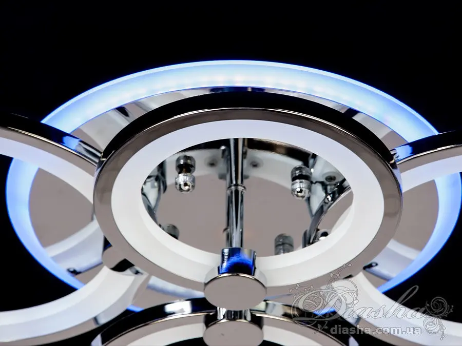 Стельова LED-люстра Diasha 8022/4HR 70W, 3 кільця, 3 кольори світла, Ø40×62 см, диммер, пульт - фото 5